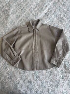 Babaton Faux Leather Pelli Hip Shirt Jacket